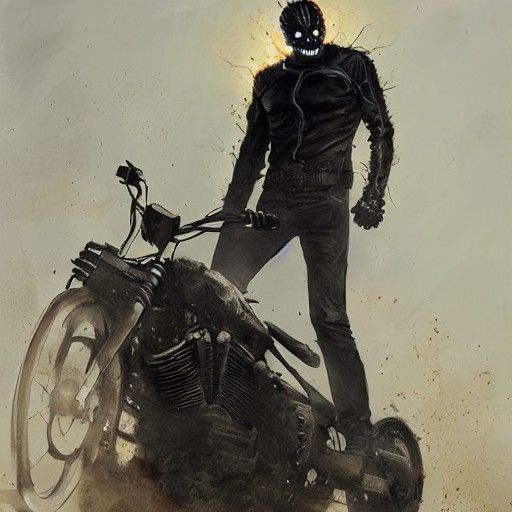 Sinister Ghost Rider Art by Rutkowski Style