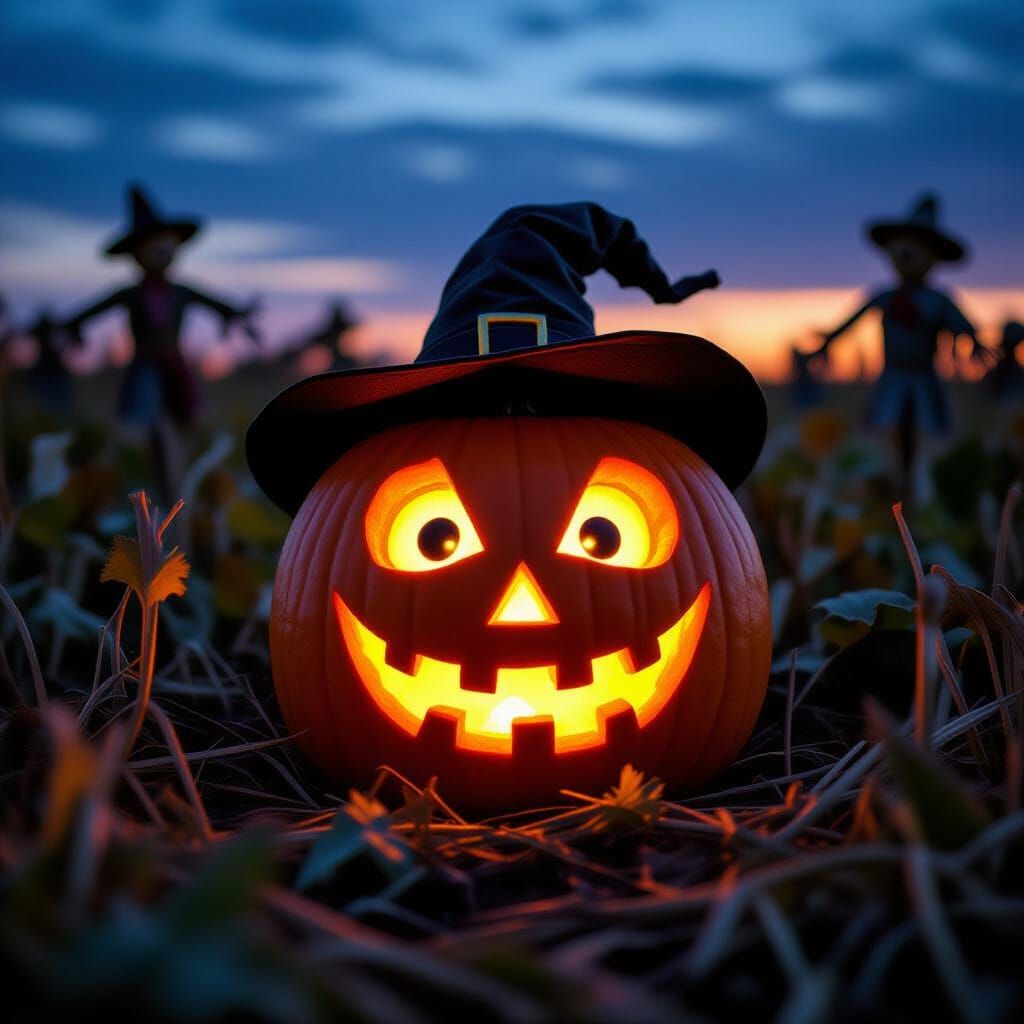 warm halloween pumpkin