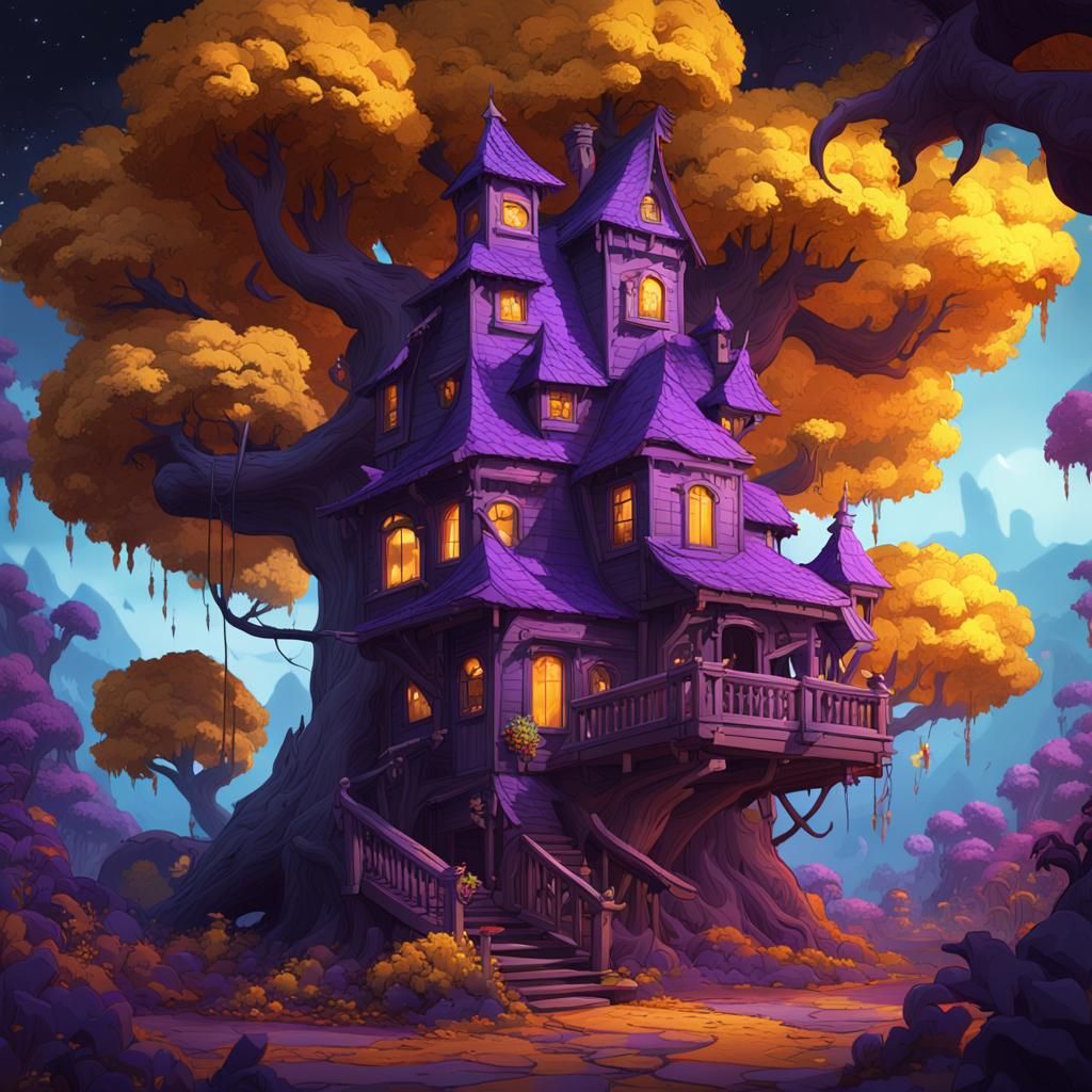 Dark Fantasy Treehouse of Horror: Digital Art