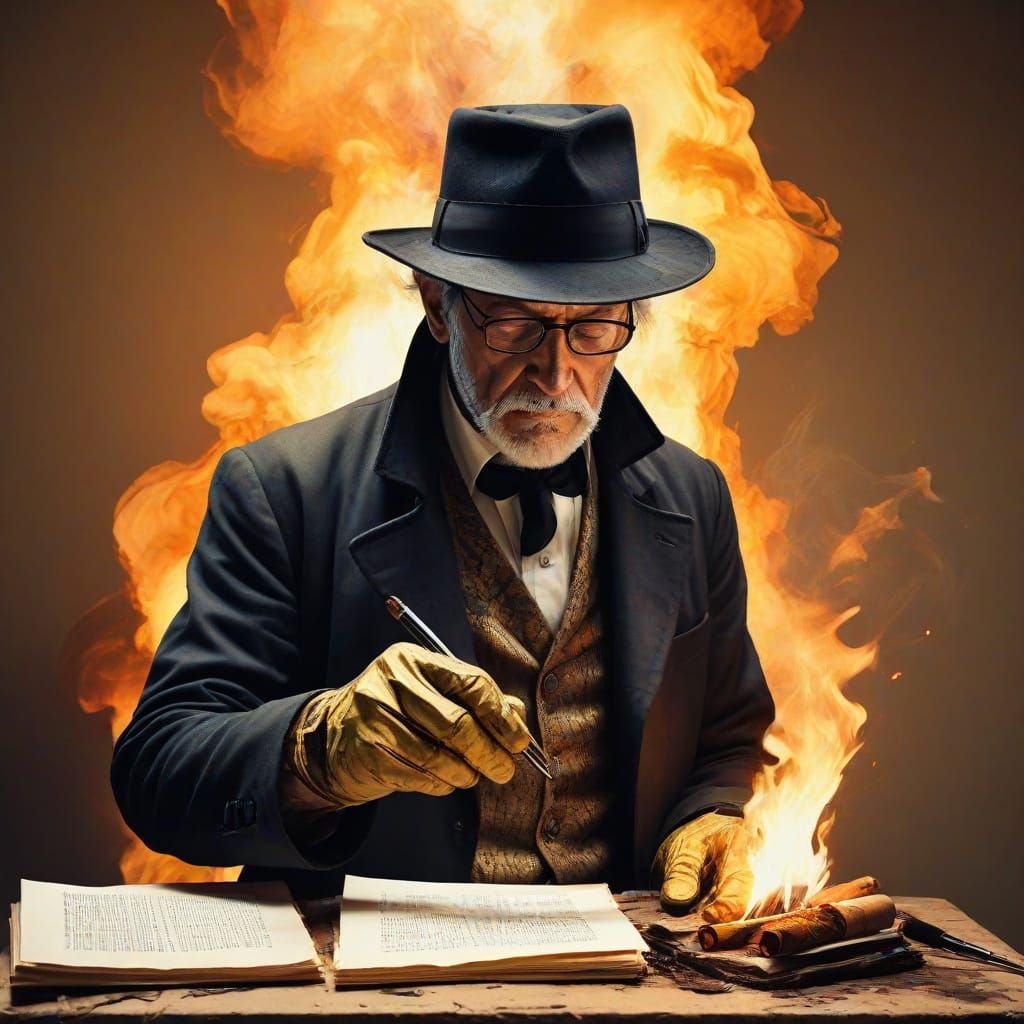 Revolutionary Writer in Surreal Fauvist Style