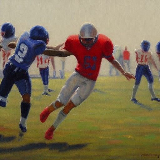 Football in Oil Painting Style