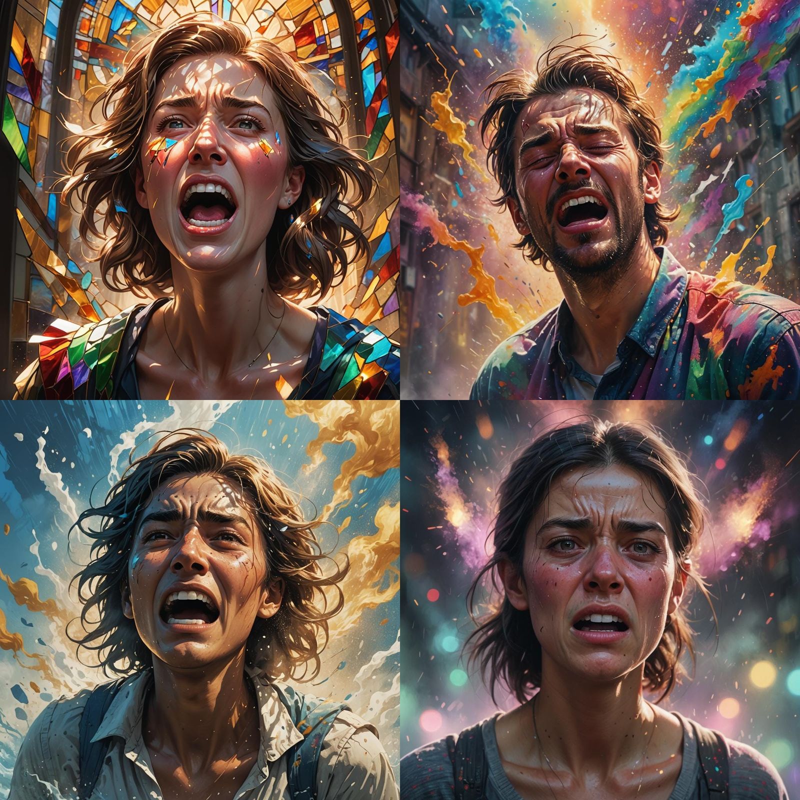 Hyperrealistic Sneeze in Splash Art Style