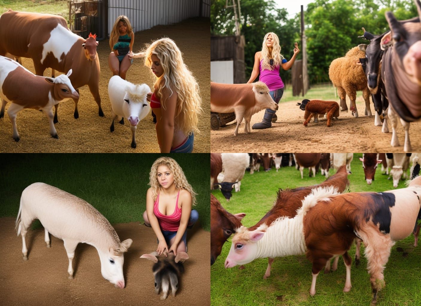 Unusual Farmyard Scene with Celebrity