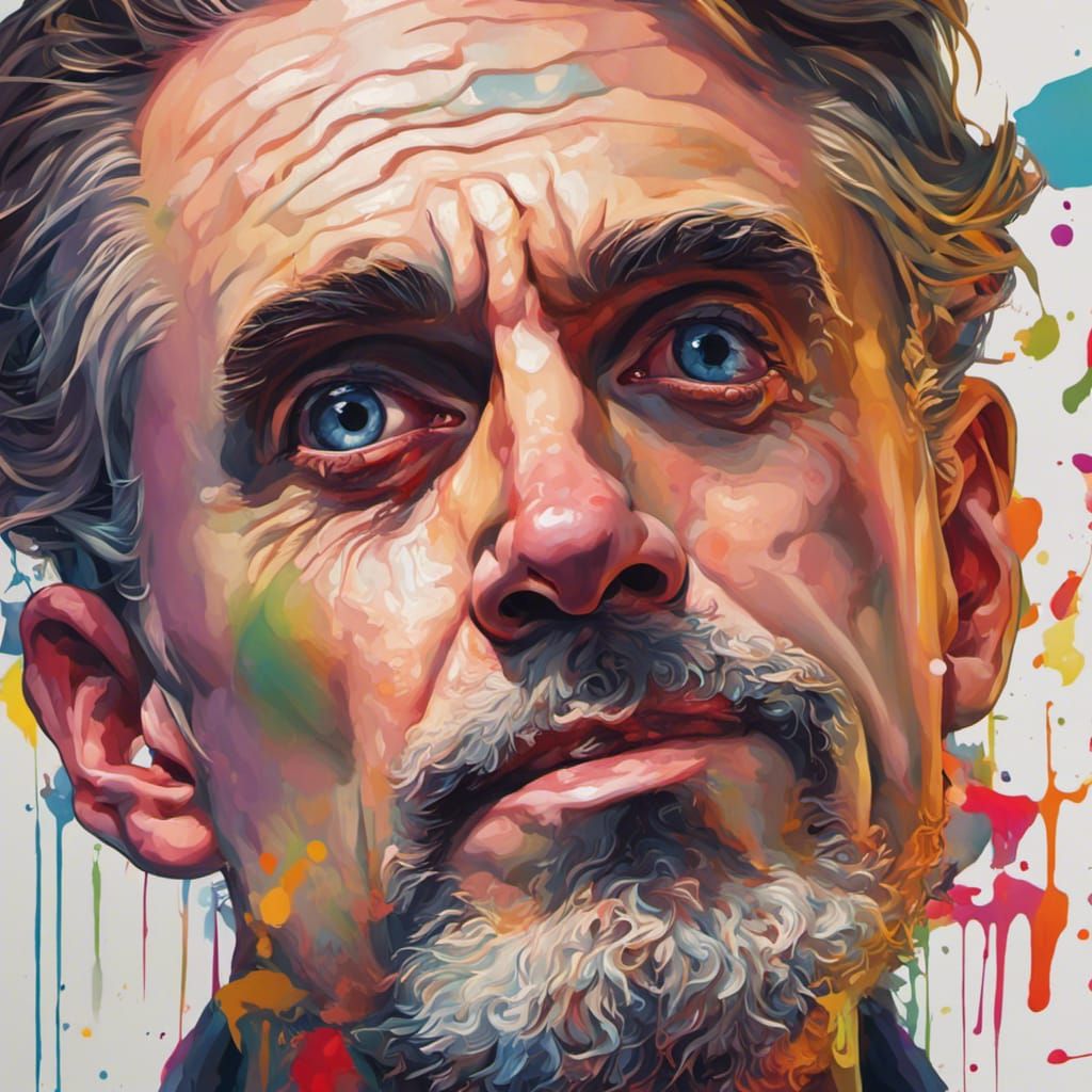 Hyperrealistic Portrait of Jordan Peterson in Splash Art Sty...
