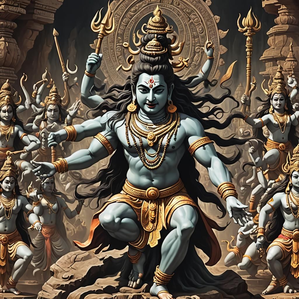 Lord Shiva's Tandava Dance on Mount Kailash