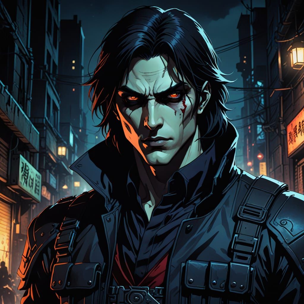 Banu Haqim Vampire in Anime Art Style