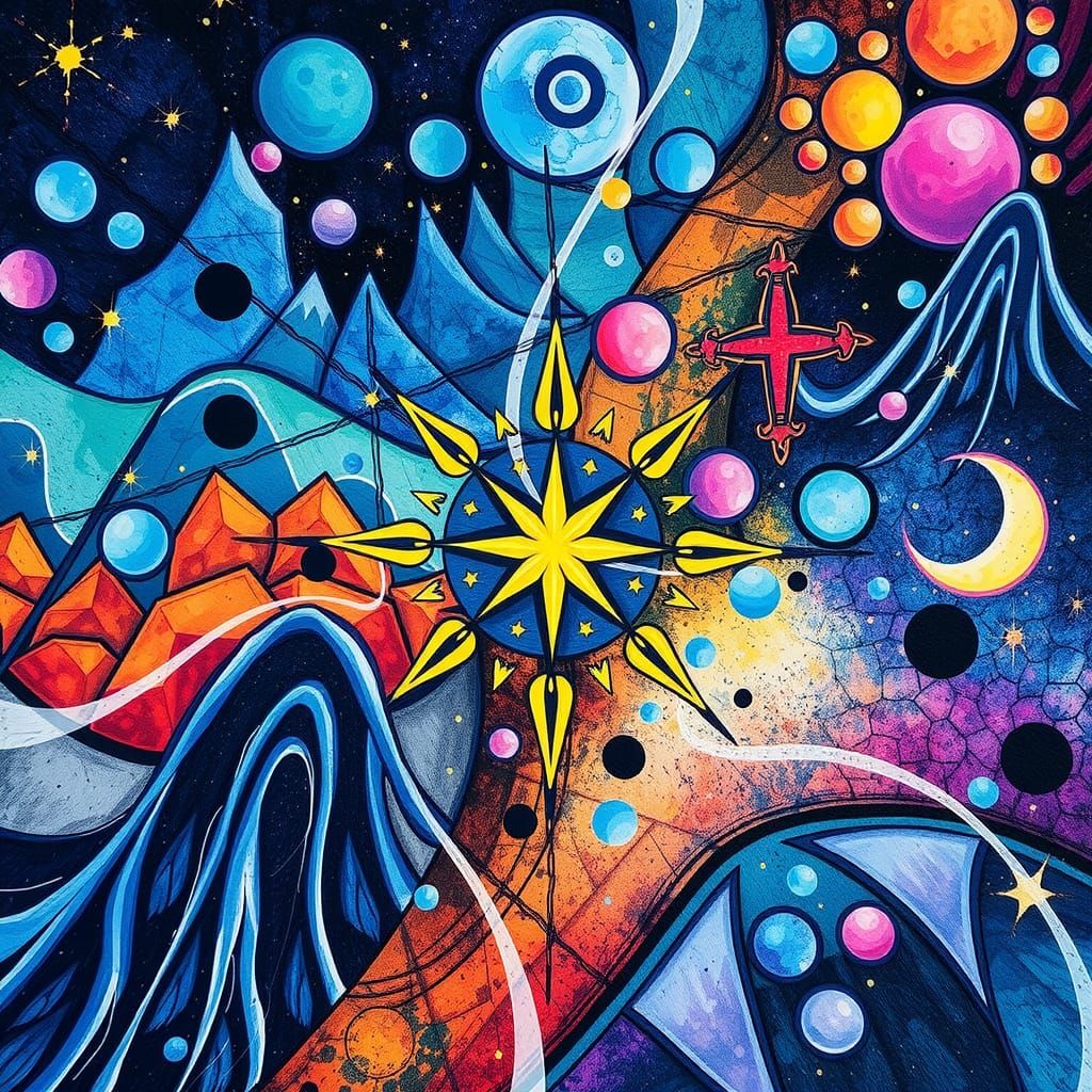 Otherworldly Alcohol Ink Dreamtime Starscape