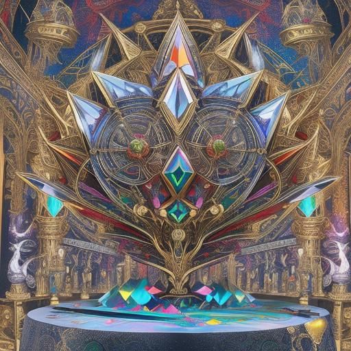 Psychedelic Surreal Calligraphy with Metallic Accents