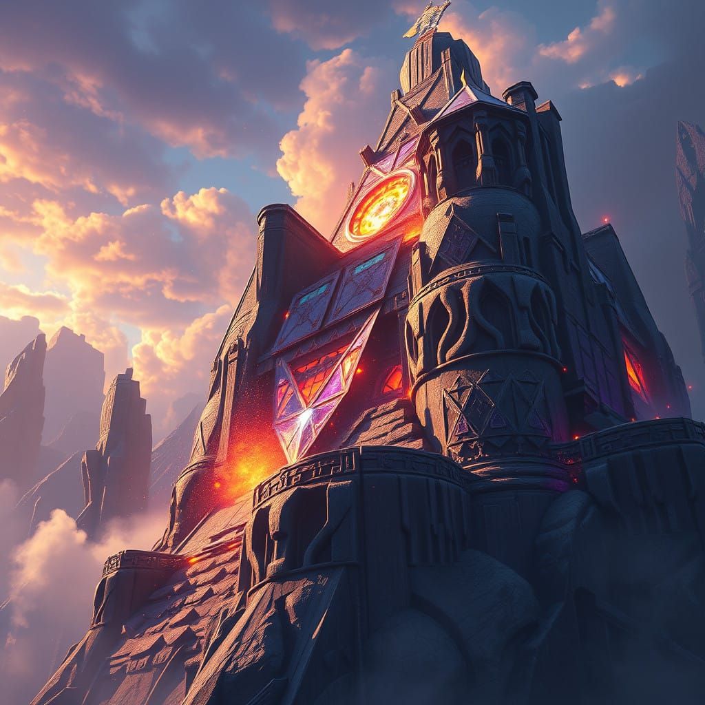 Fantastical Temple in Diamond-Inspired Style