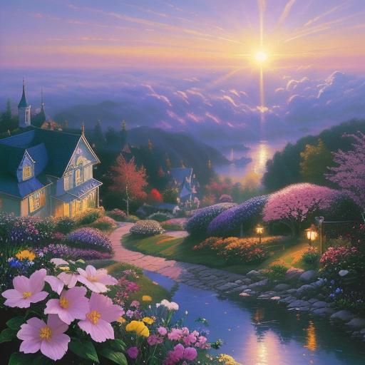 Ethereal Dawn Landscape in Soft Focus