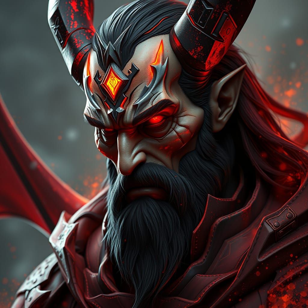 Ethereal Satan Concept Art in Triadic Colors