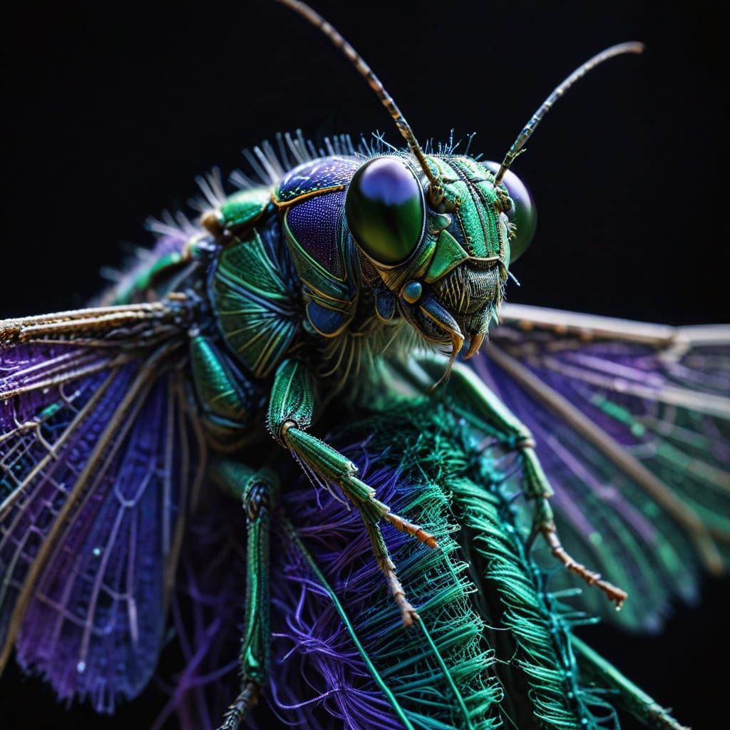 Threaded Locust with Glimmering Wings in Fantasy Style