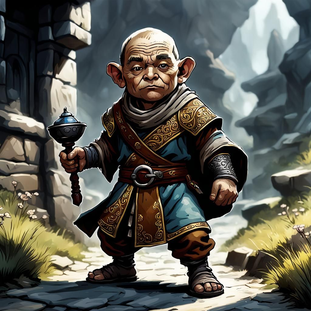 Grizzled Halfling Monk