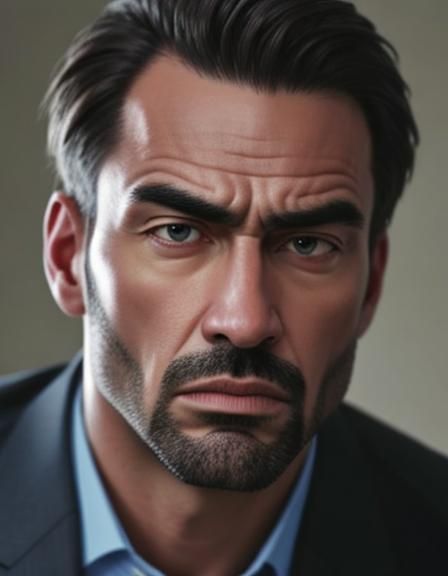 Serious Man Portrait Generated by AI