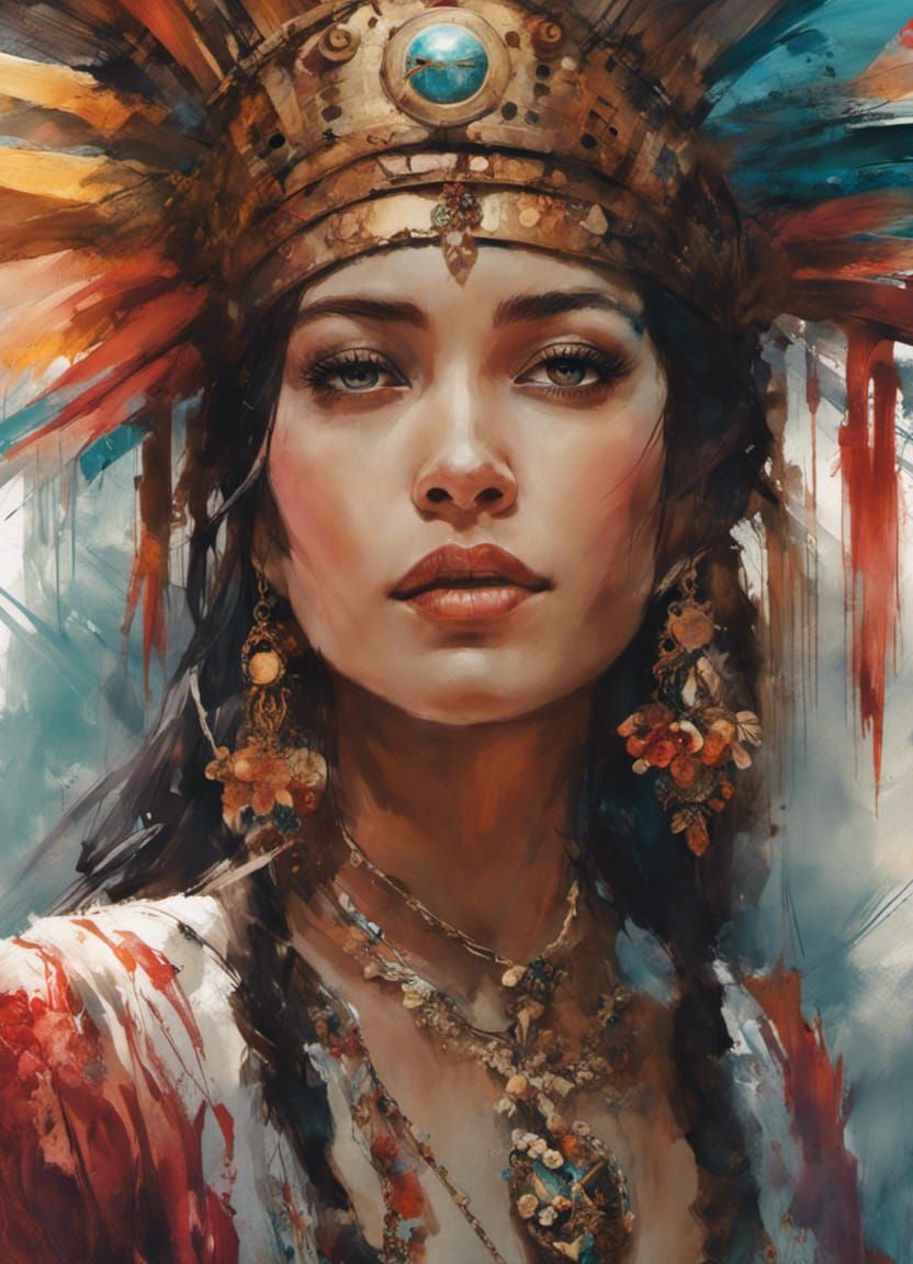 Brazilian Woman Portrait in Traditional Dress