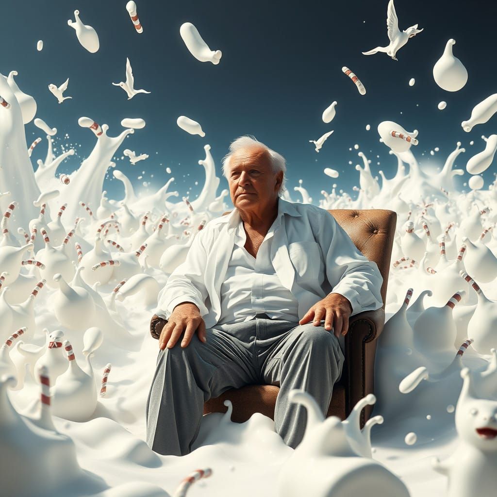 Epic Milk Bath in a Cinematic Digital Painting