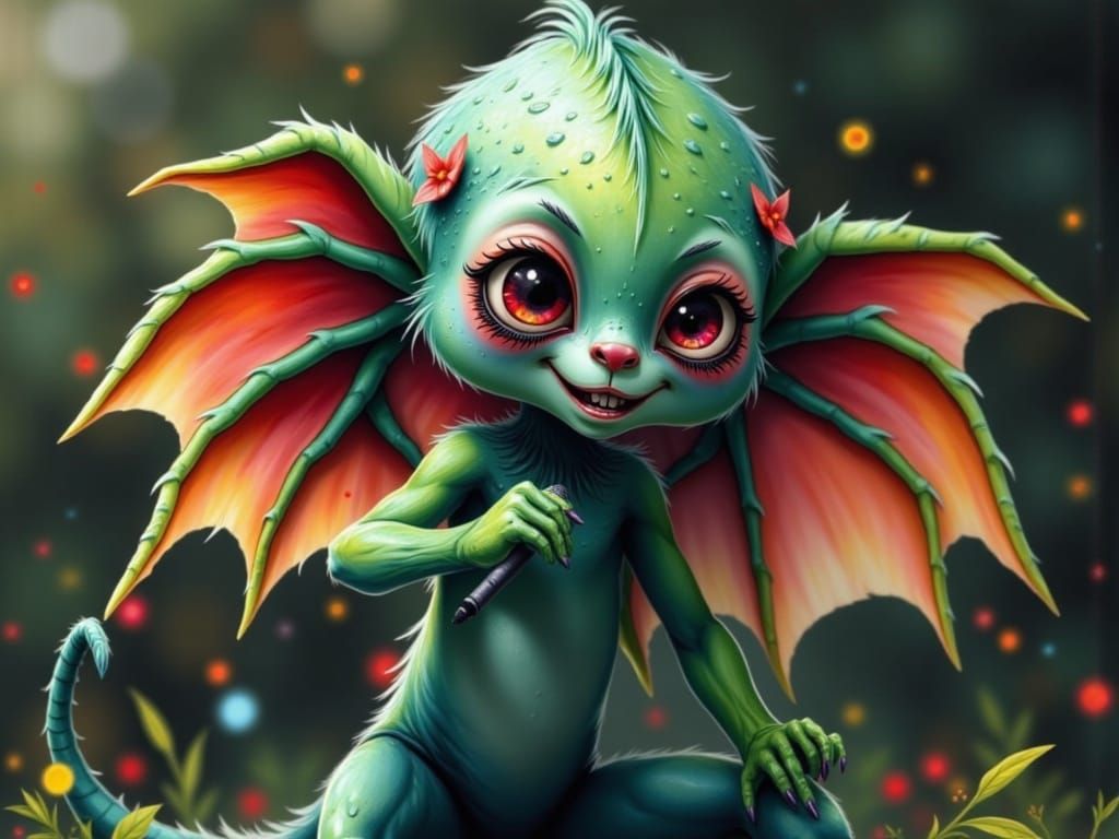 Chibi Cthulhu Performs in a Dreamlike World