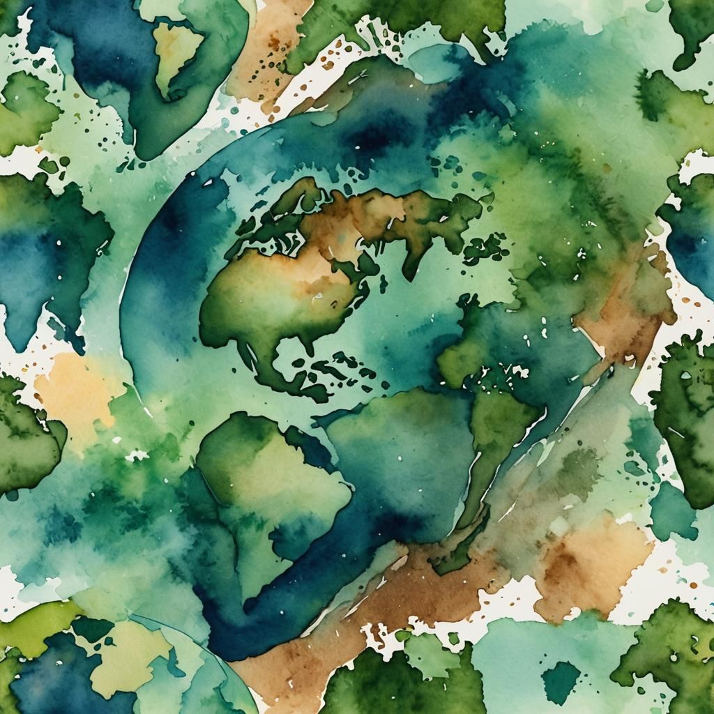 Watercolor Painting of Earth