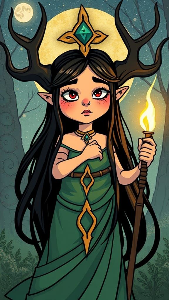 Cartoon Celtic mythology Brigid, goddess of healing