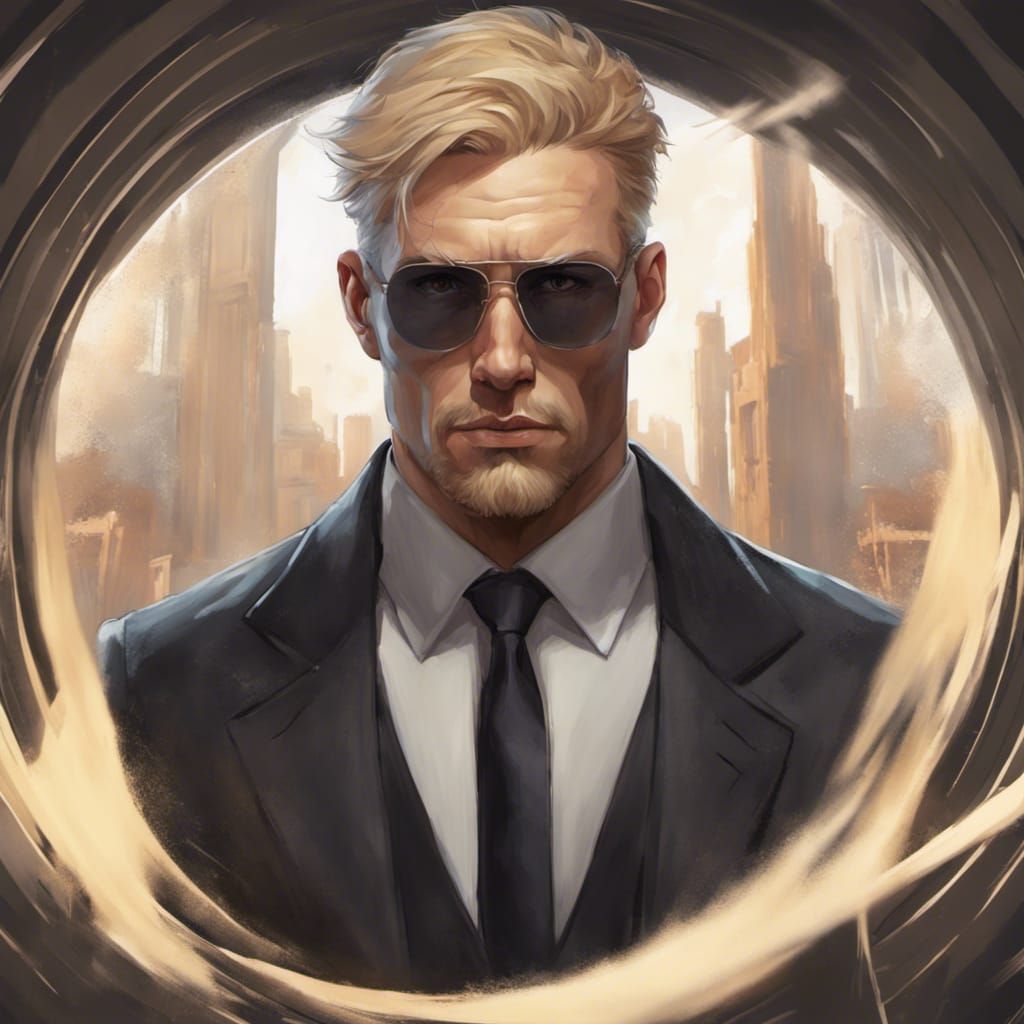 Hitman Portrait in Hyperdetailed Art Nouveau Style