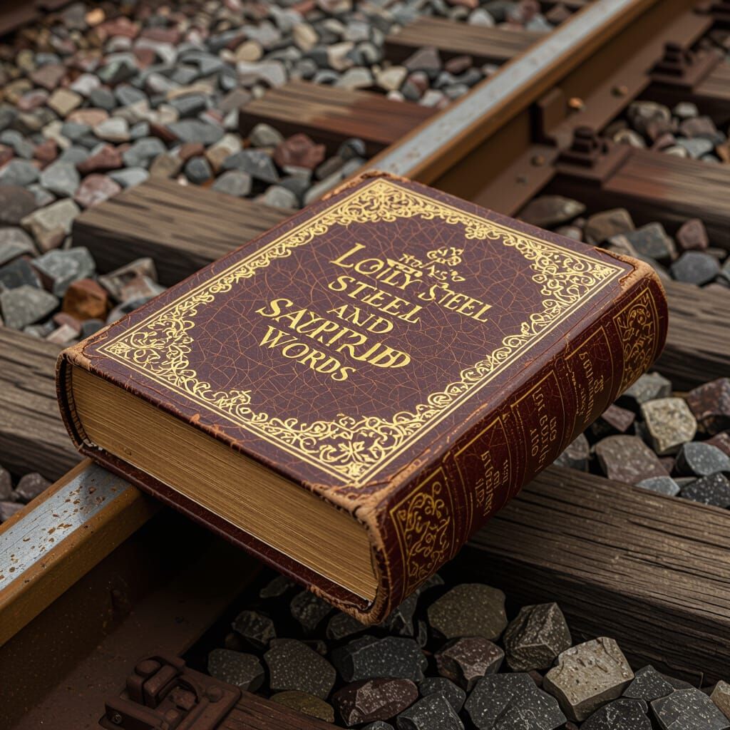 Vintage Bible on Train Tracks: Abstract Art