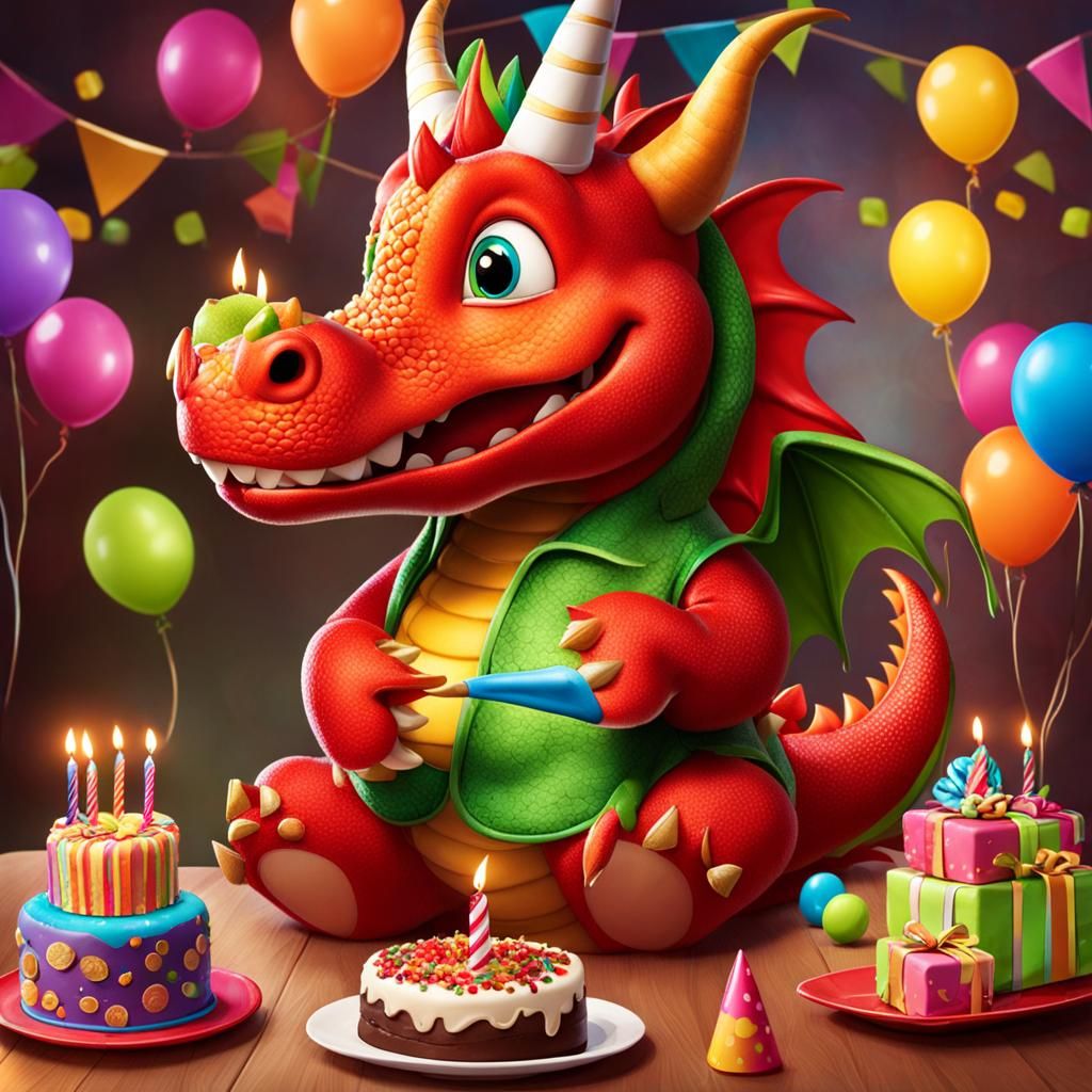 Friendly Dragon Lights Birthday Candles