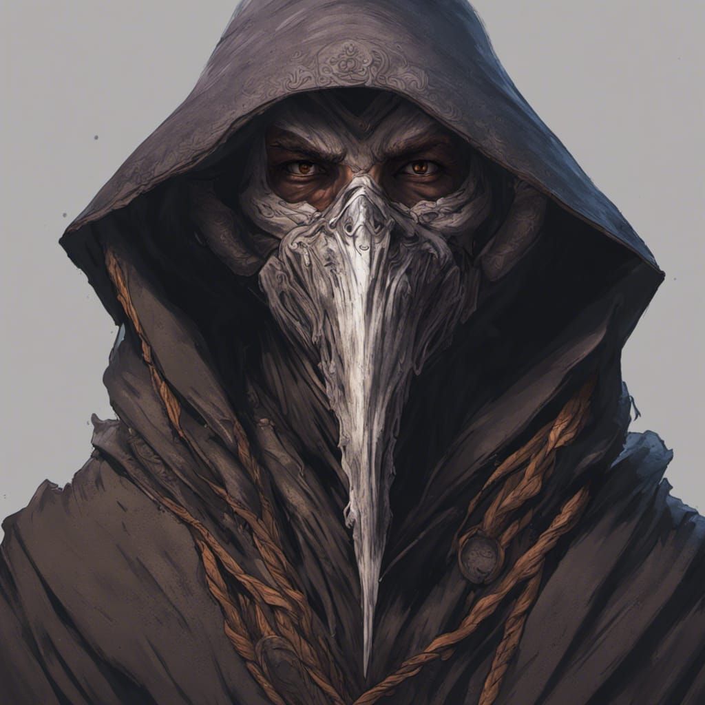 Kenku Monk Portrait in Dark Fantasy Style