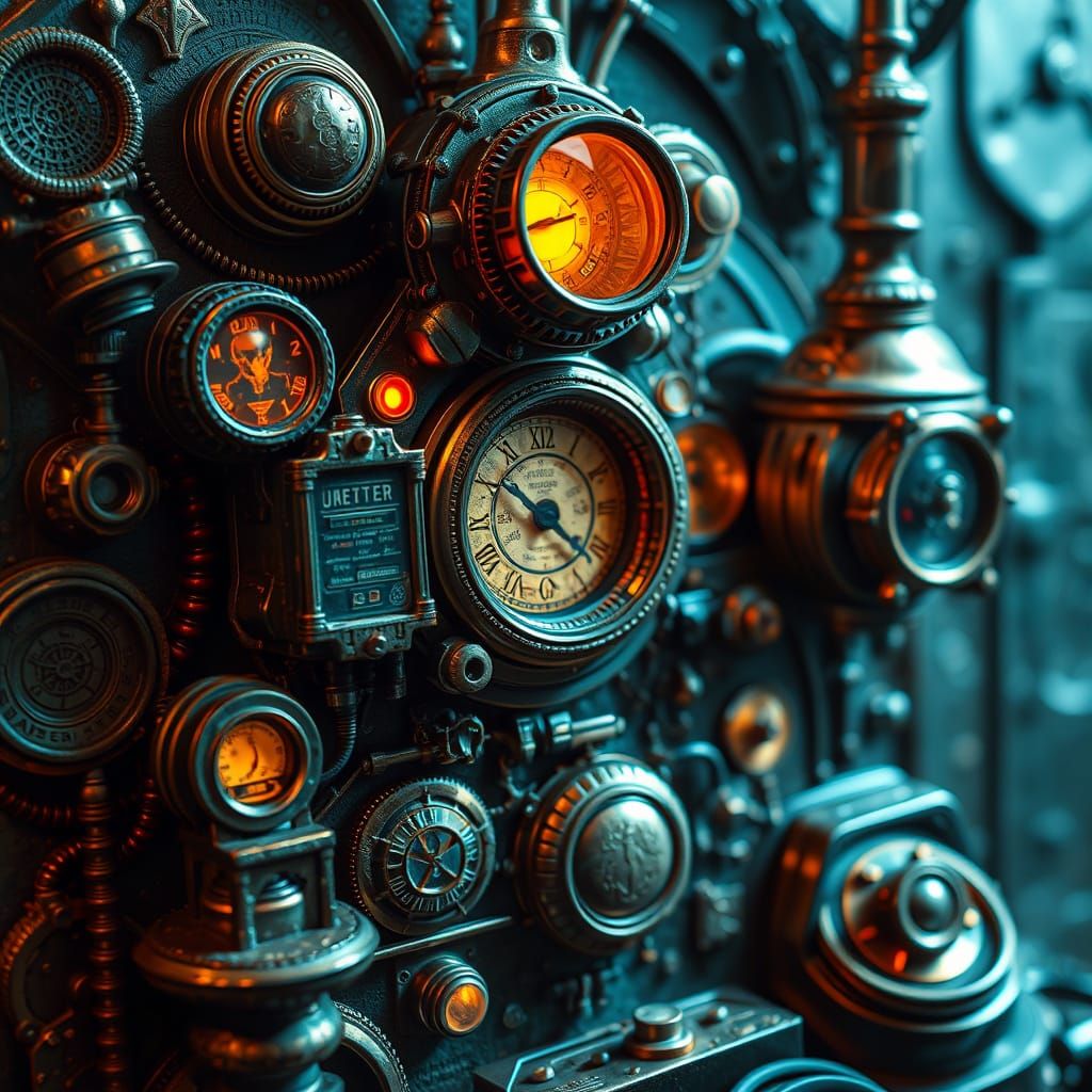 Complex Cyberpunk Mechanical Embossing