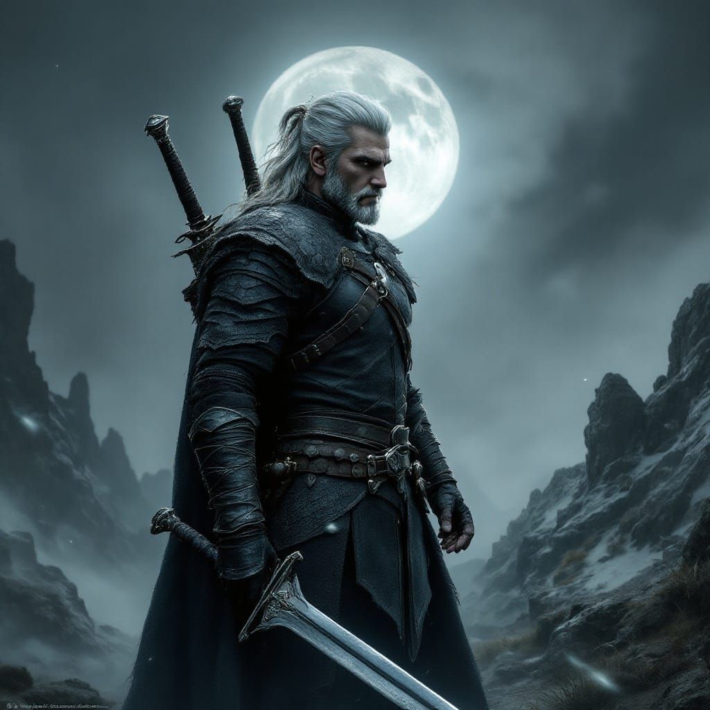 Heroic Figure in Misty Landscape: A Cinematic Fantasy