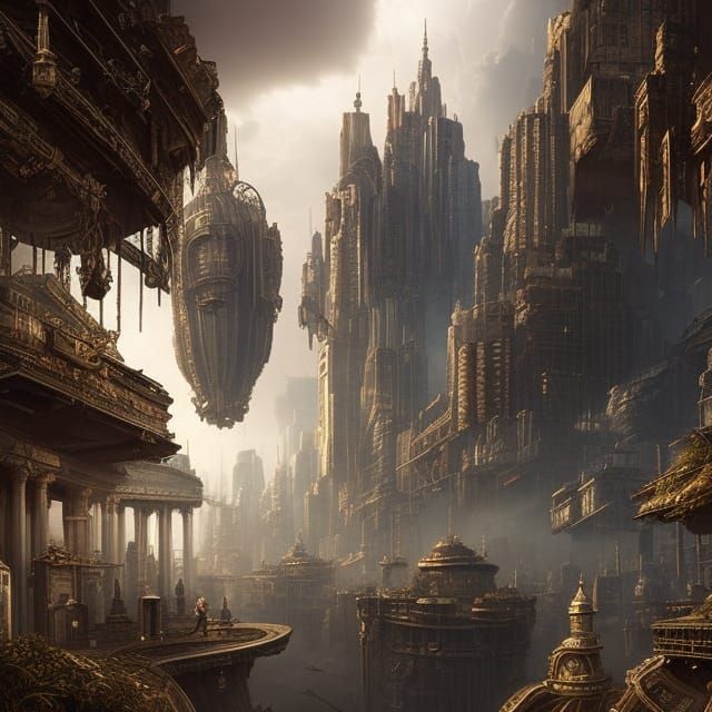 Epic Futuristic City in Digital Matte Painting
