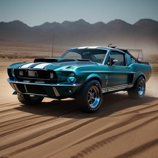 Off-Road 1968 Ford Mustang Shelby GT500: Matte Painting