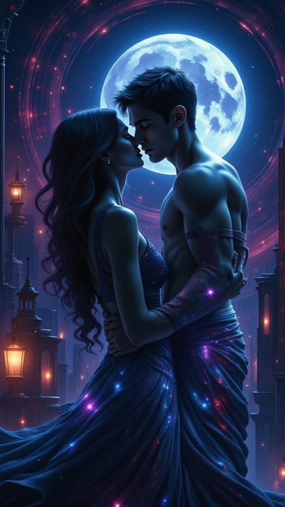 Ethereal Surreal Male Character in Metallic Style