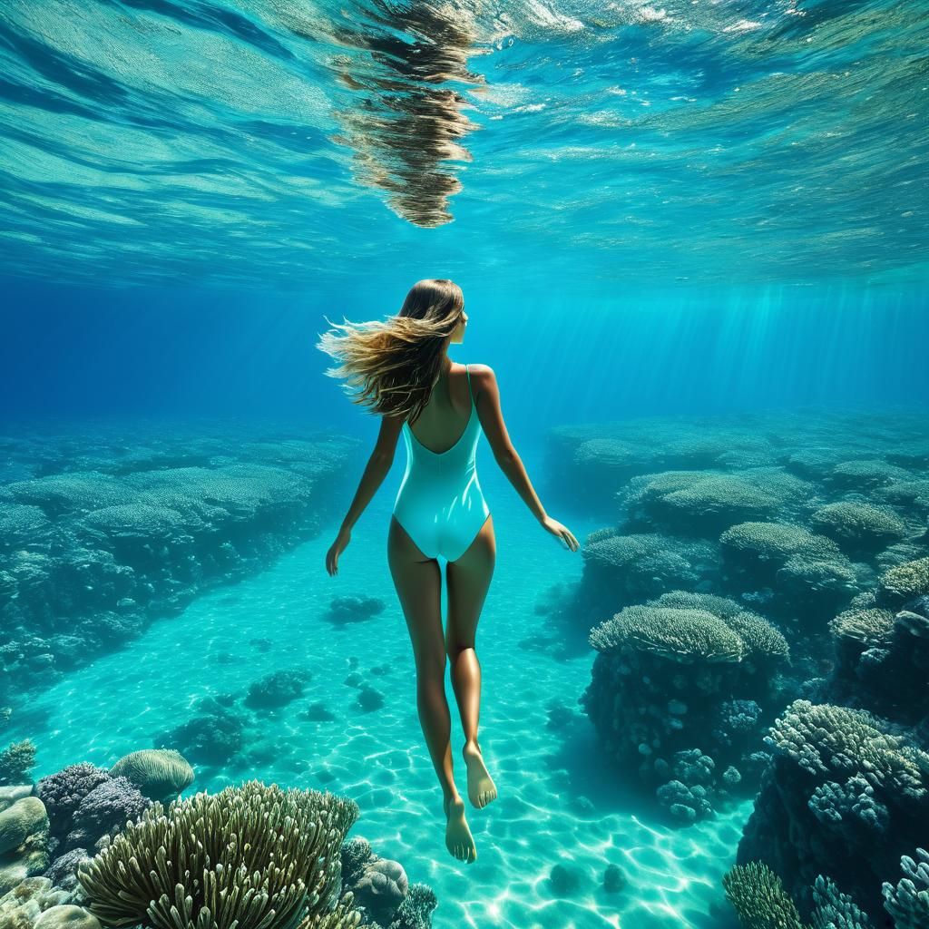 Turquoise Ocean: A Whimsical Underwater Fantasy