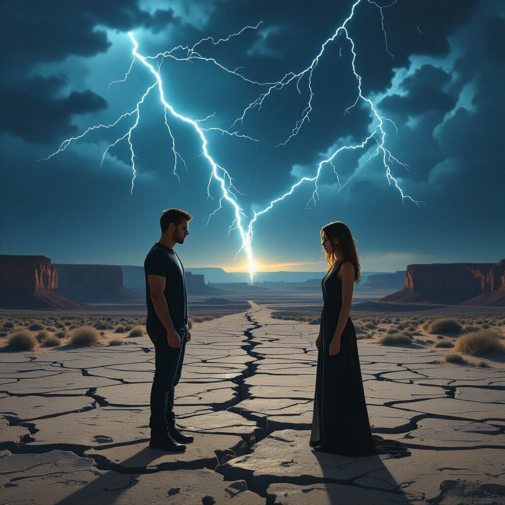 Emotional Duet Album Cover in Desert Canyon