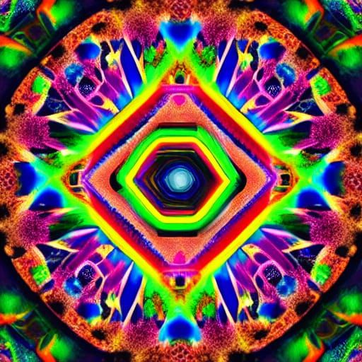 Vibrant Night Market Scene in a Kaleidoscopic City