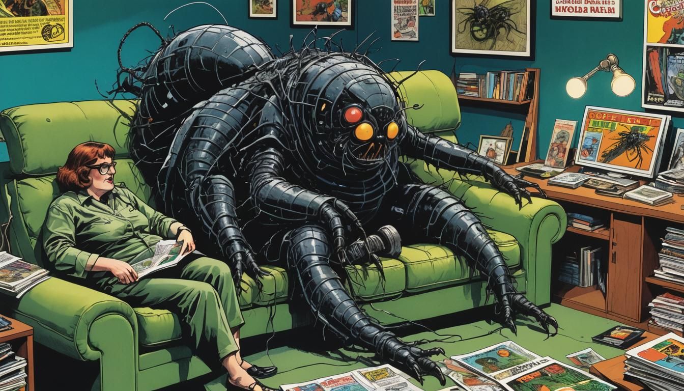 Surreal Comic Book Scene in Polish Style