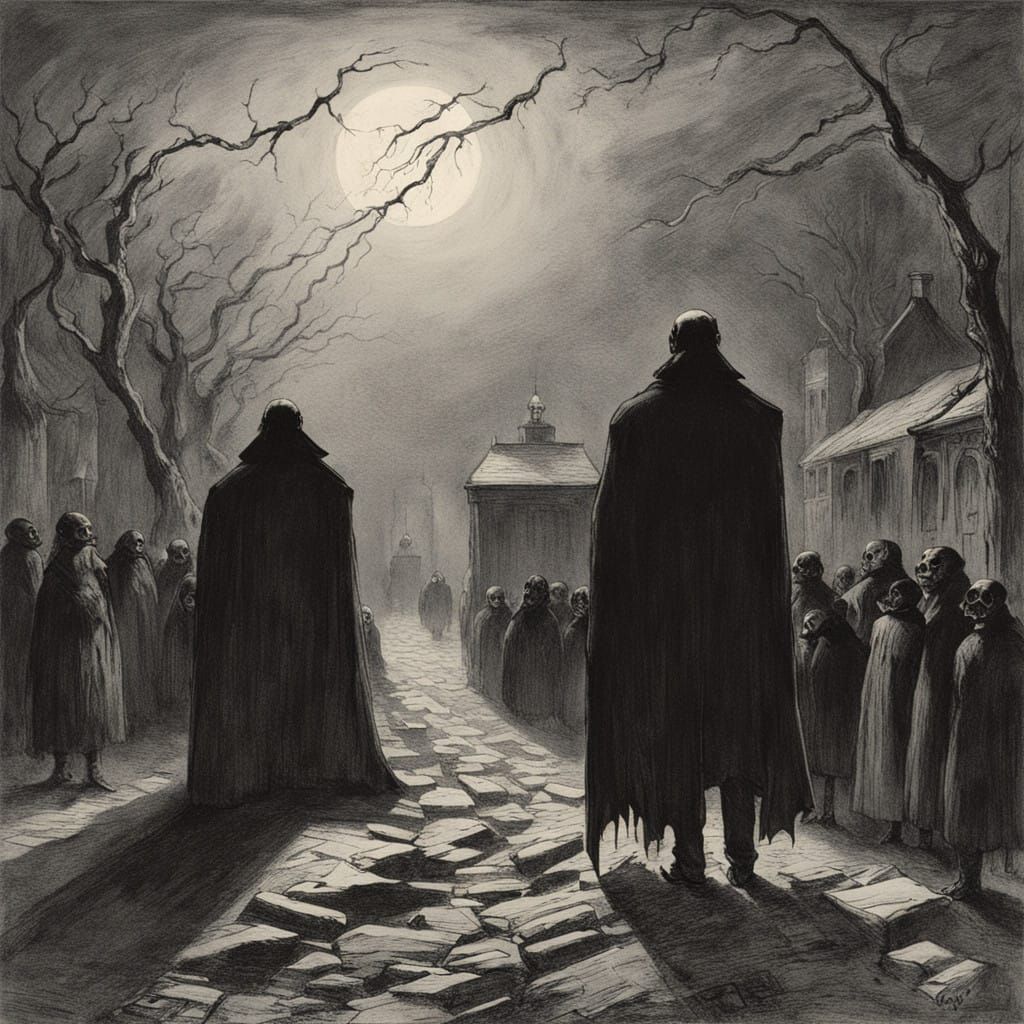 Ethereal Vampire Stalks Victorian Alleyway
