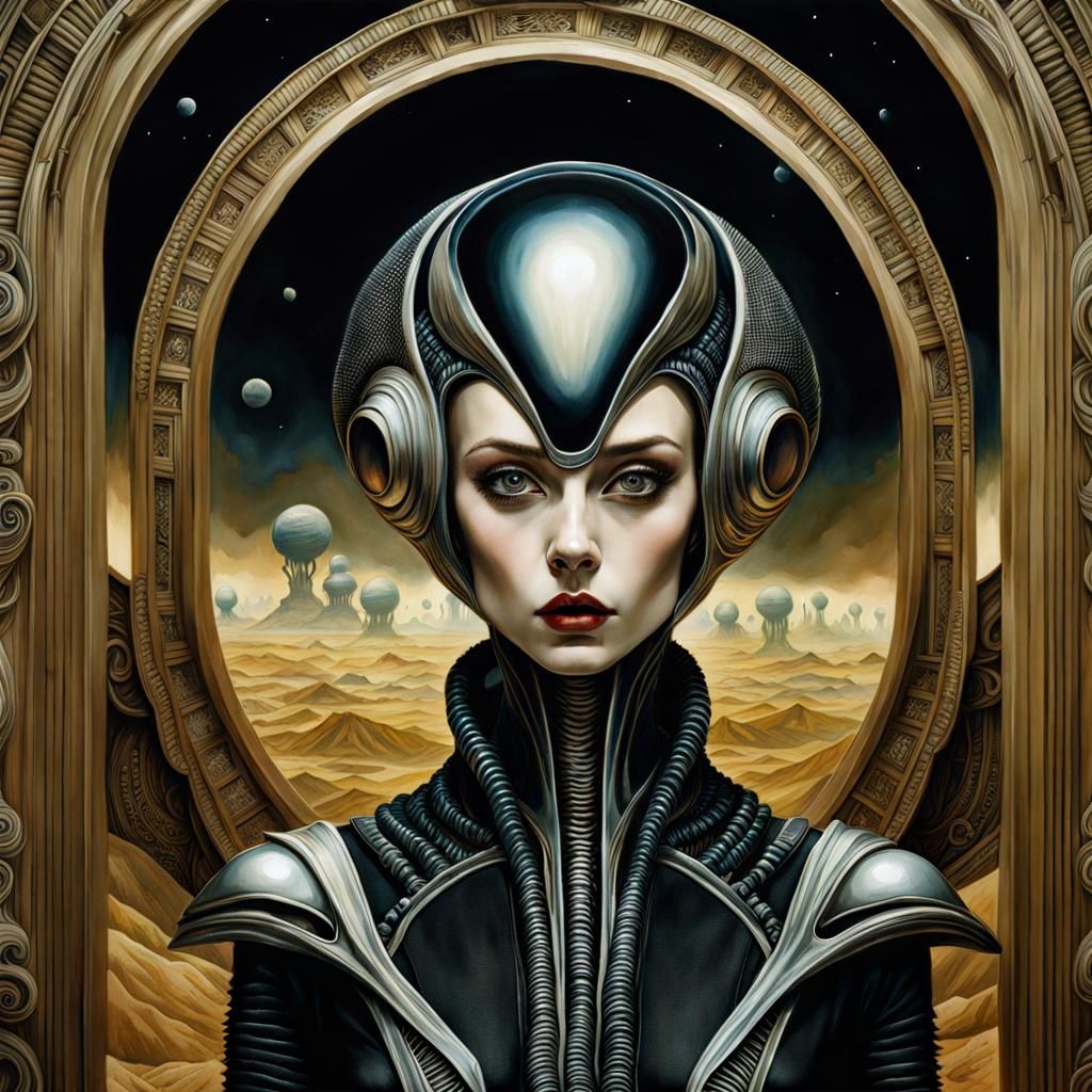 Alien Fashion Show on Hostile Planet as Watercolor