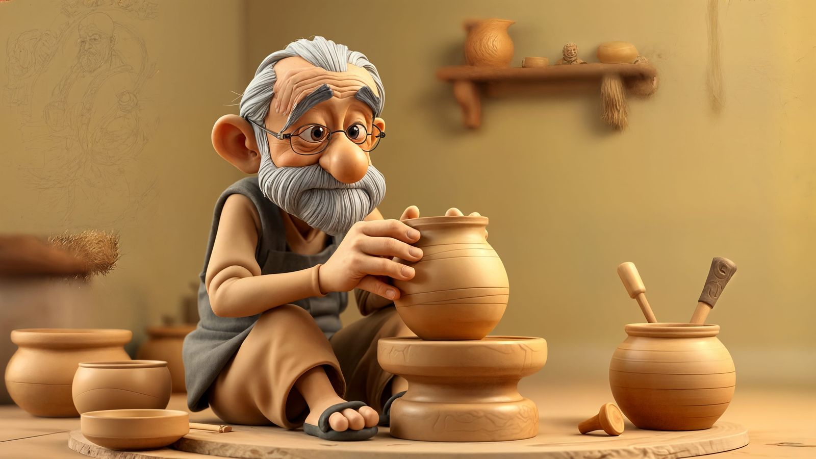 Whimsical Potter Creates Masterpiece in Claymation Style
