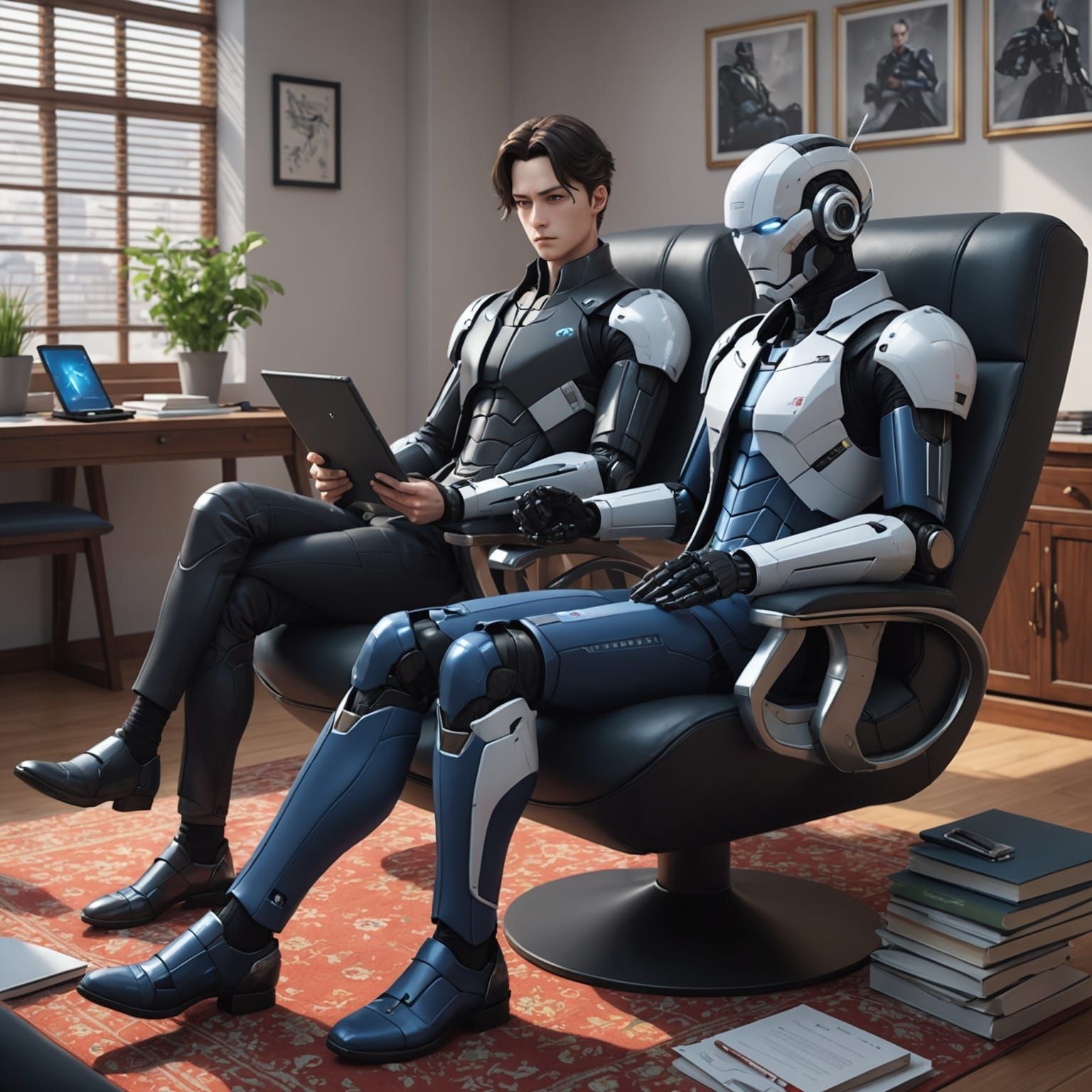 Android Psychotherapy Session: Anime 3D Art