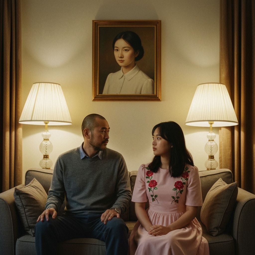 Pre-Raphaelite Chinese Family Portrait in Evening Light