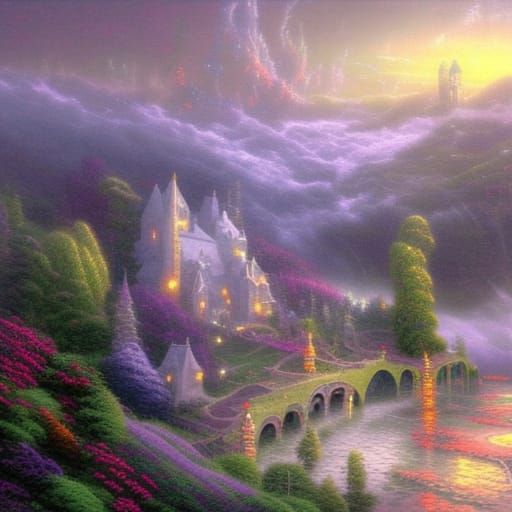 God's Ethereal Vigilance Over a Desolate Landscape