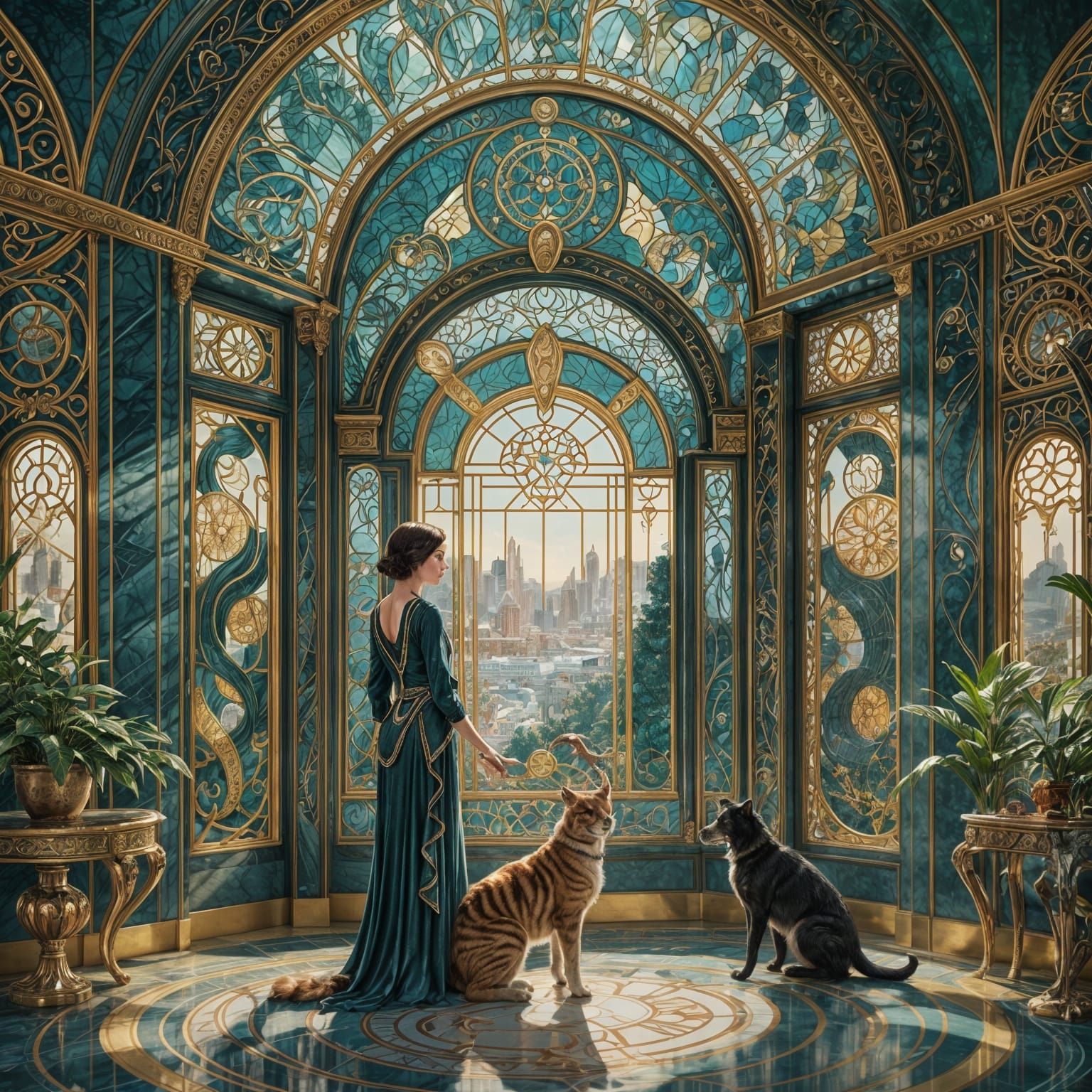 Art Deco Architecture and Design in Detailed Painting