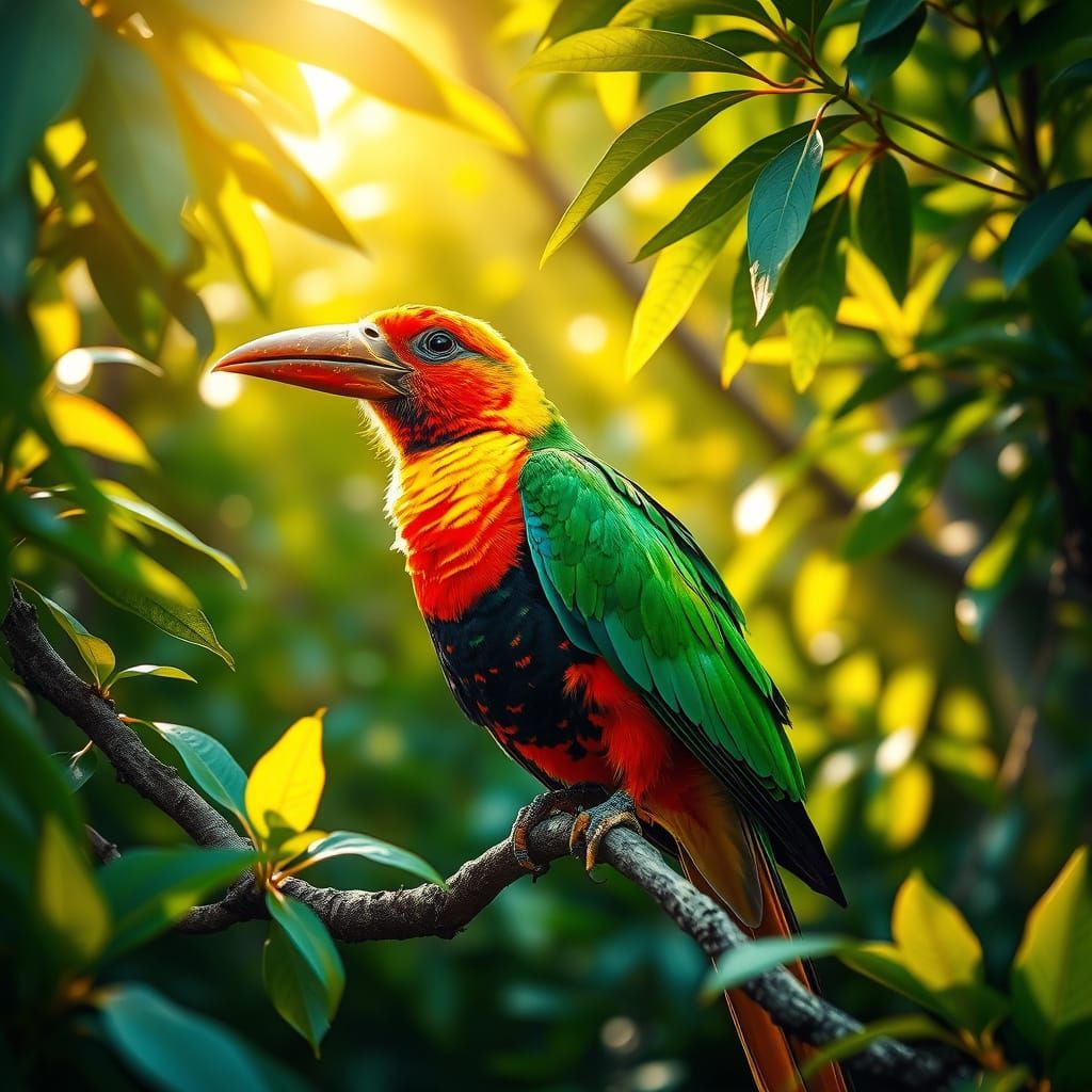 Birds of Paradise in Indonesian Rainforest