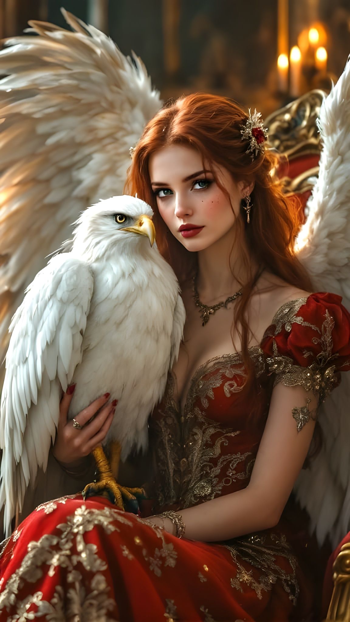 Steampunk Angel in Opulent Castle