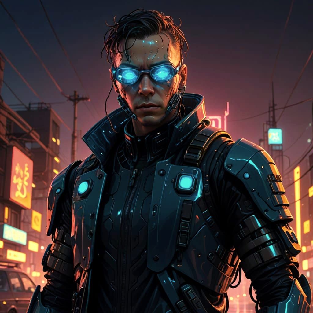 Underwater Cyberpunk Android with Luminous Crystal Skin