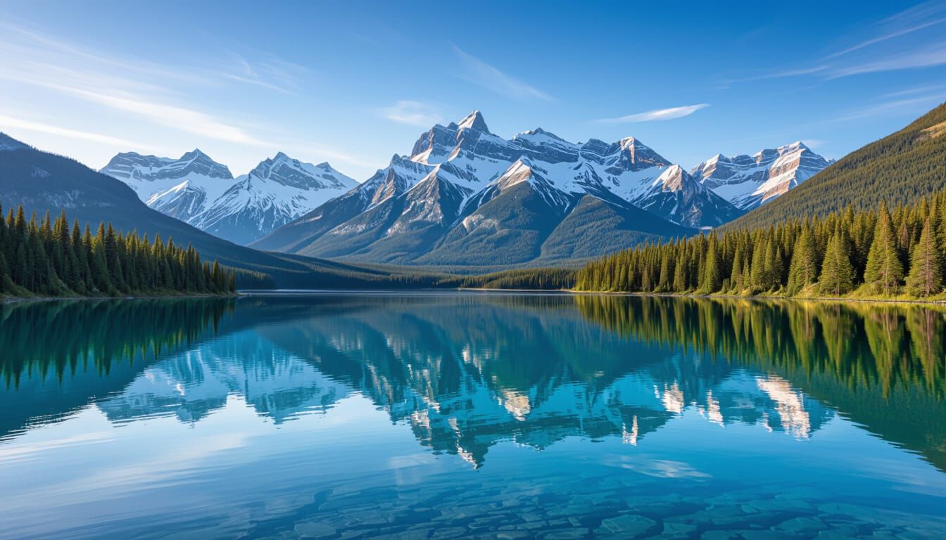 Majestic Rocky Mountains Reflection in Canada