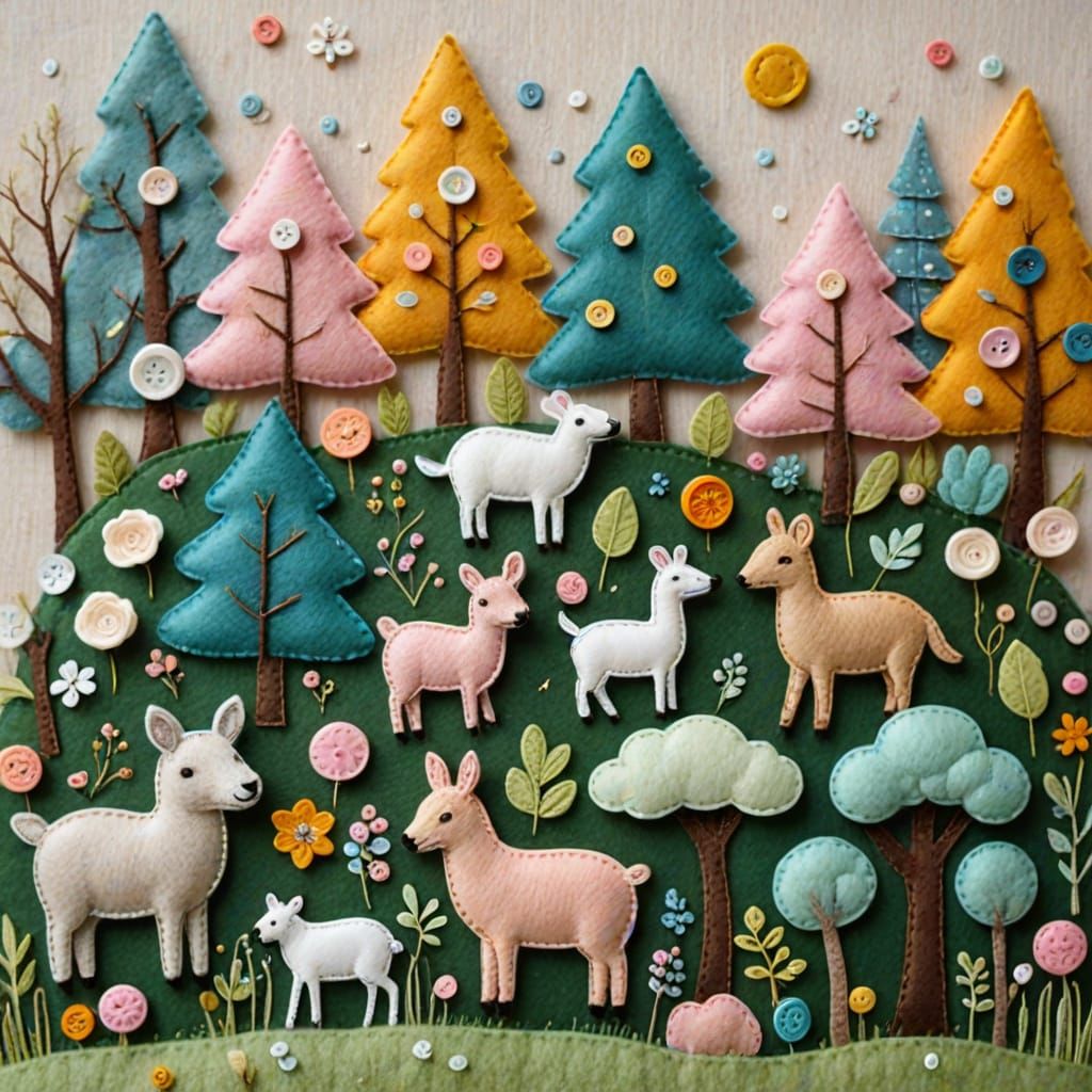 Felt Craftsmanship: A Whimsical Storybook Scene