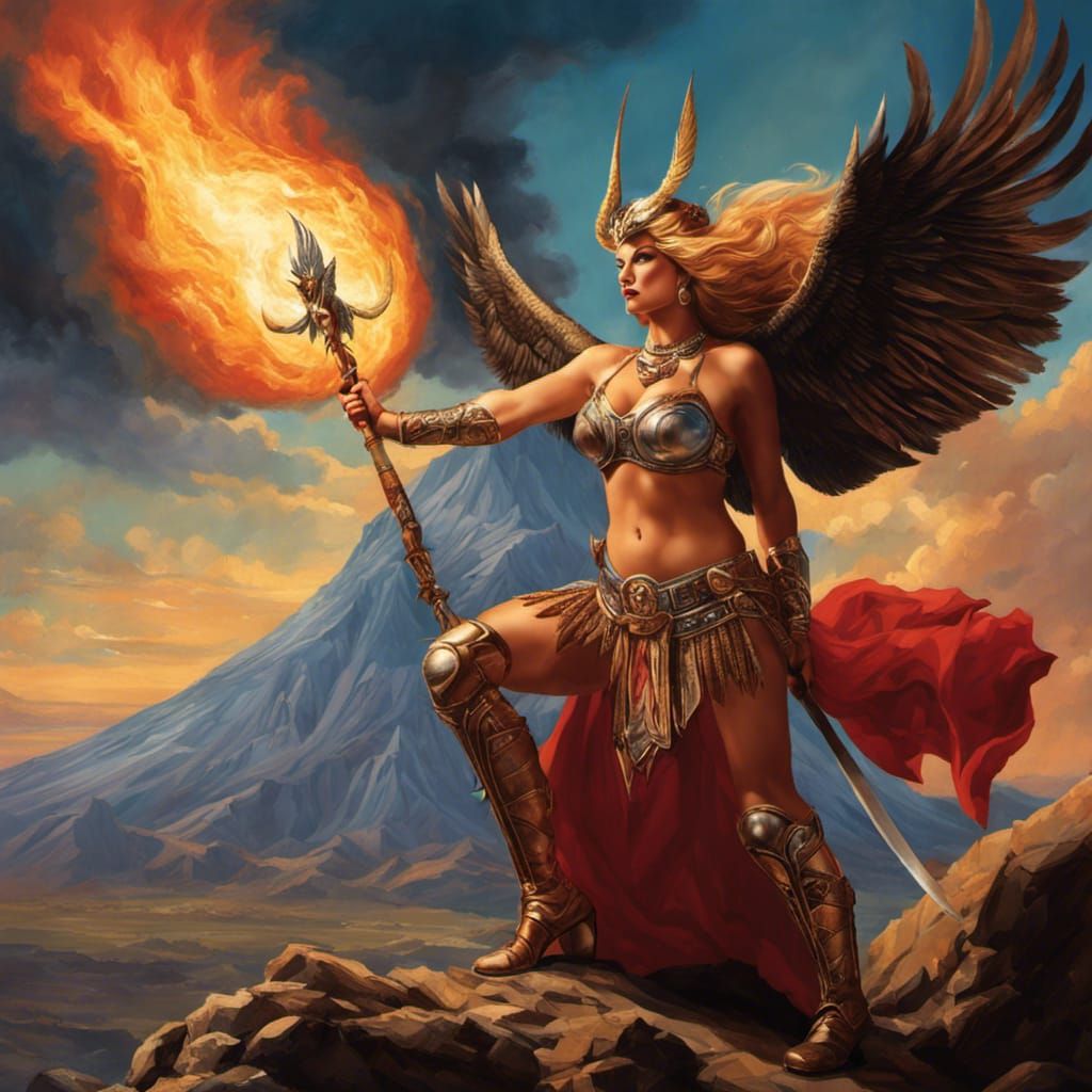 Valkyrie Illustration in Heavy Metal Style