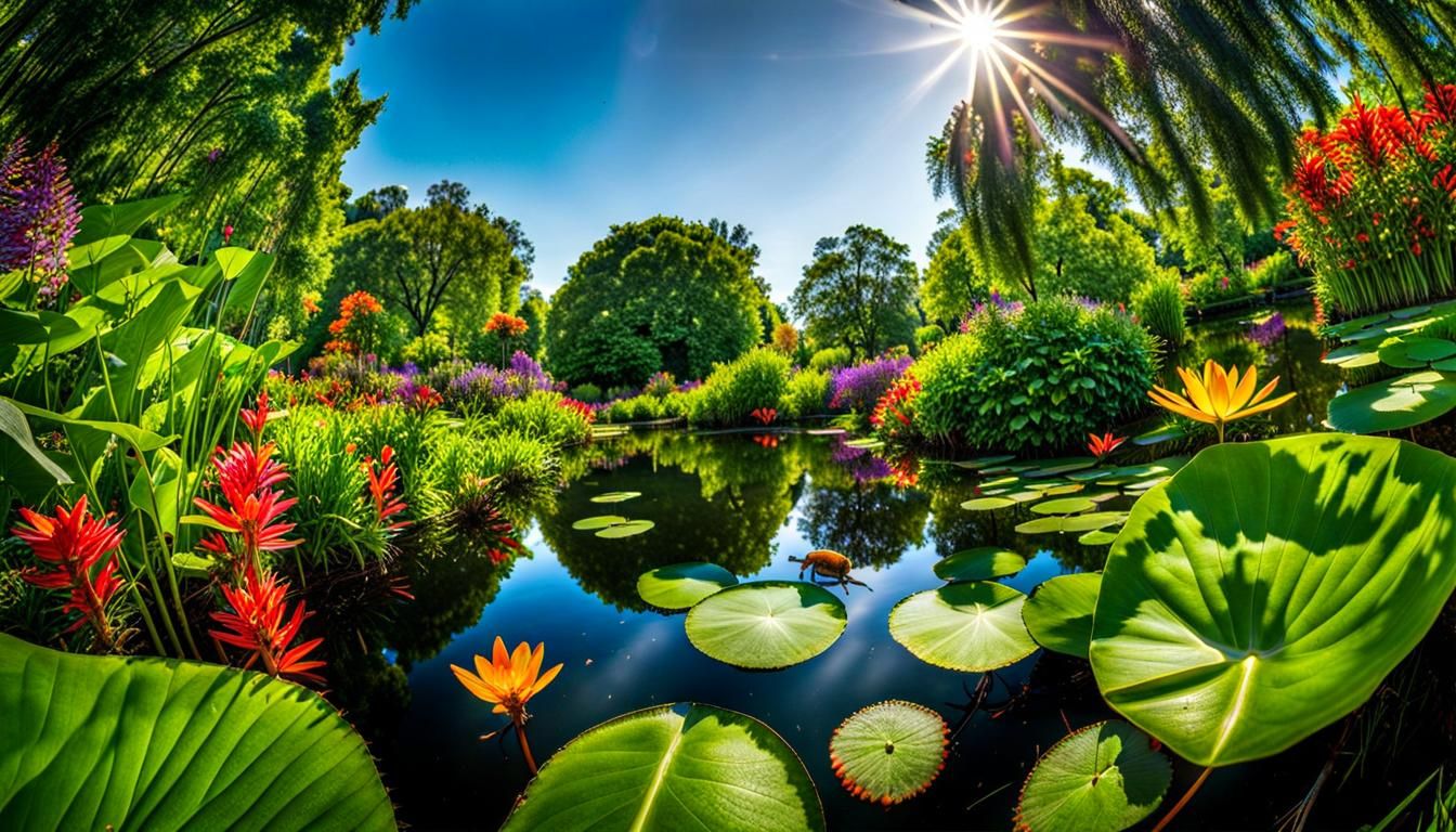 Katydid's Hyperdetailed View of a Vibrant Garden